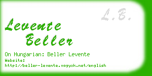 levente beller business card